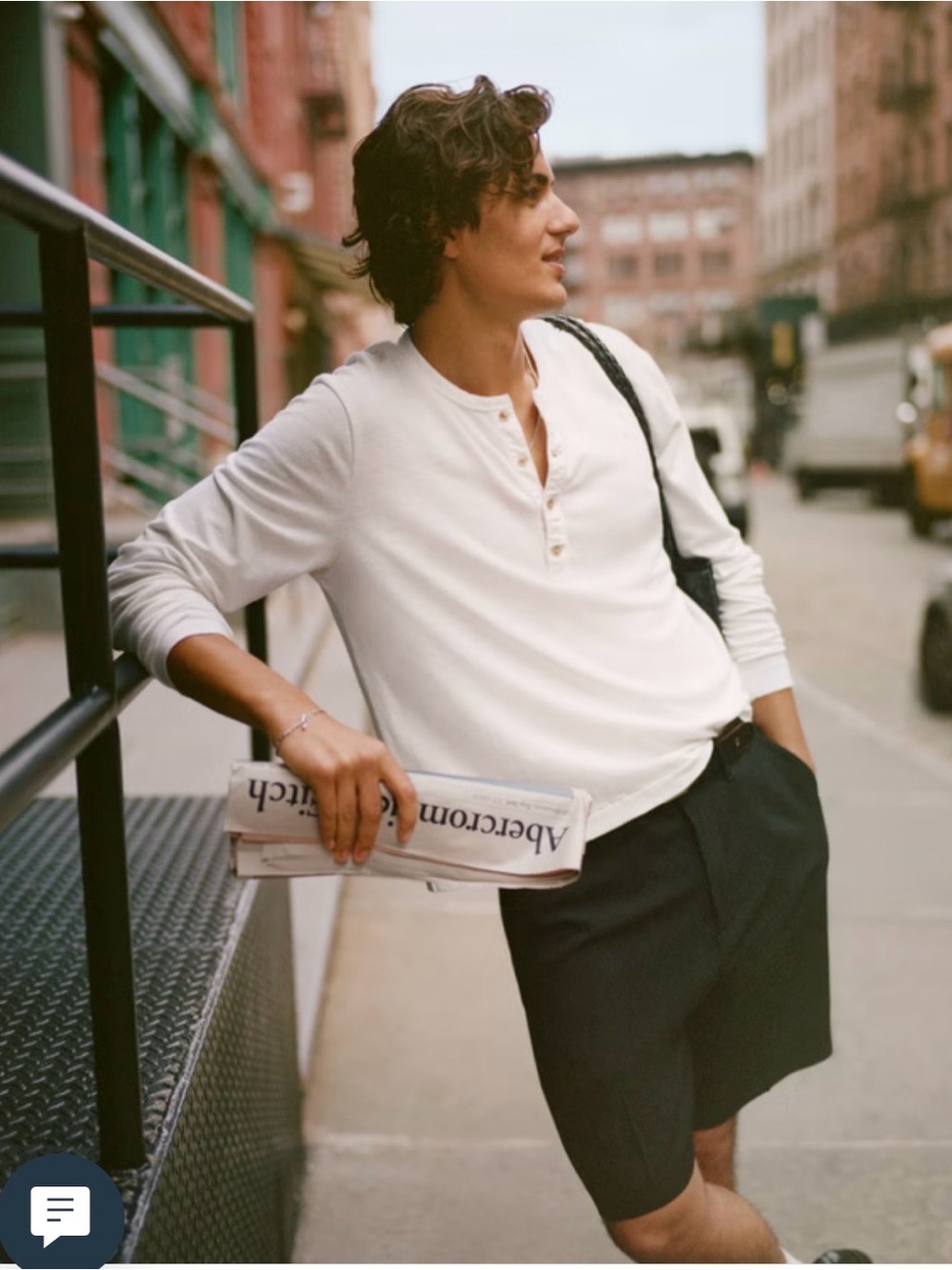 Abercrombie & Fitch Linen Blend Henley NWT Size M